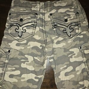 Y2k vintage sand camo Rock Revival cargo shorts